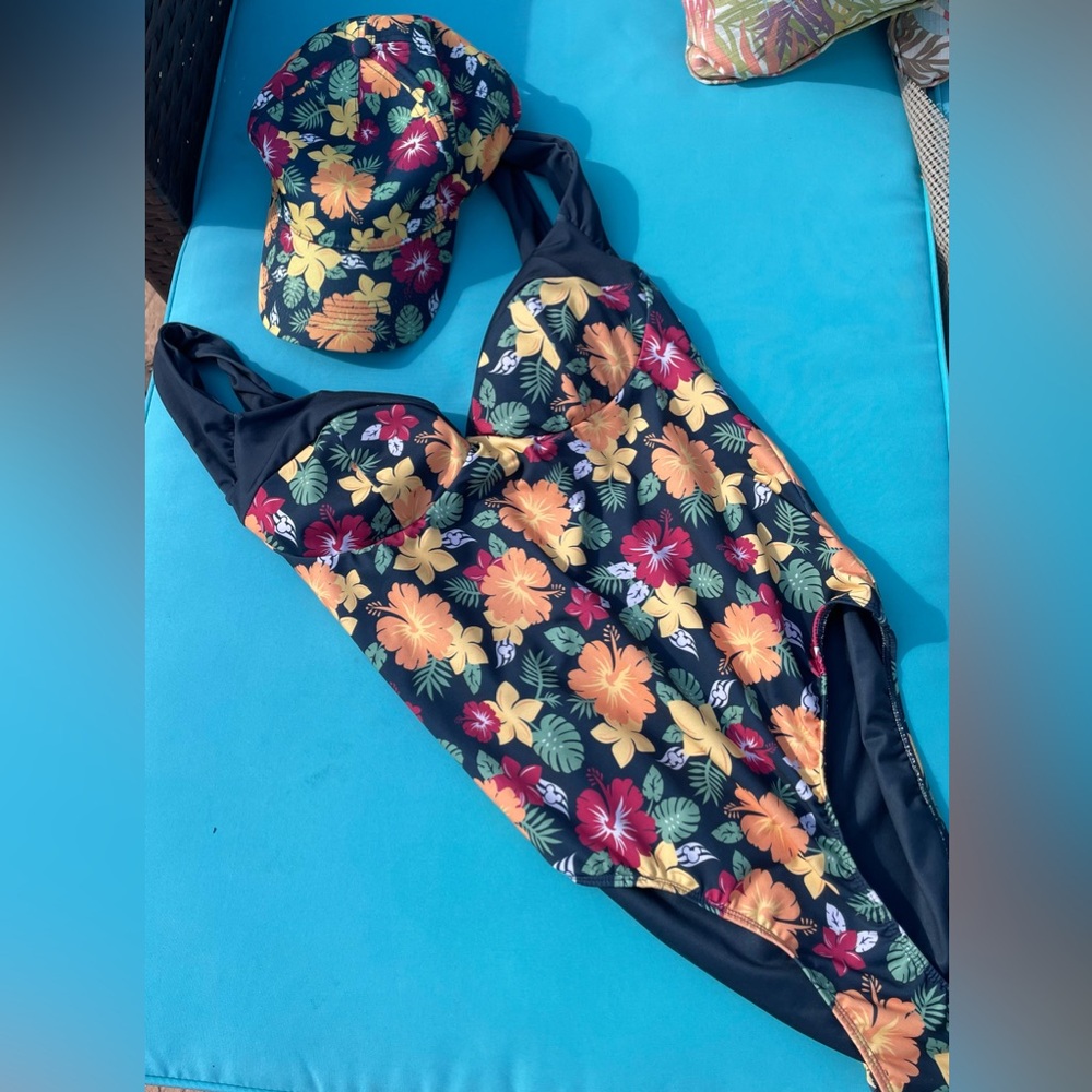 Disney Cruise Limited Edition swimsuit size large and matching baseball cap